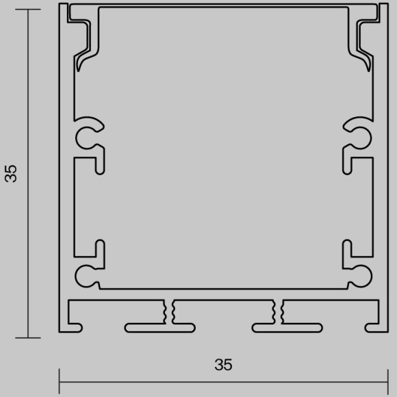 Алюминиевый профиль Maytoni накладной-подвесной 35x35 2 м, ALM-3535BT-B-2M 633003 Алюминиевый профиль Maytoni накладной-подвесной 35x35 2 м, ALM-3535BT-B-2M 633003
