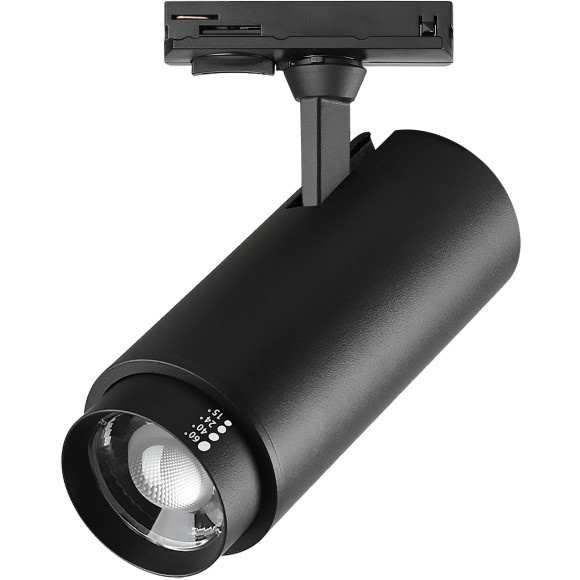 Светильник светодиодный трековый профессиональный с выбором мощности, цветовой температуры и угла освещения д/трековых систем BARRA Fuoco P+CCT Lightstar 218017