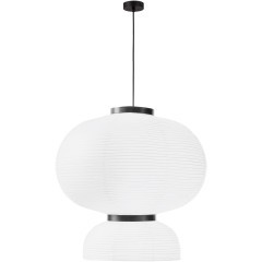 SLE6021-513-02 ST Luce LYKKE Светильник подвесной, E27,2х60W, D450, черный/белый *h480mm