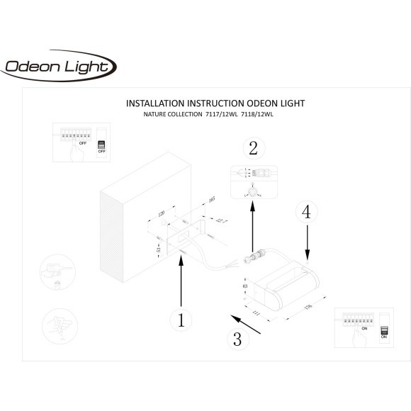 Настенный светильник IP65 LED 12W 453Лм 3000K 140° 220-240V TWINSET 7117/12WL