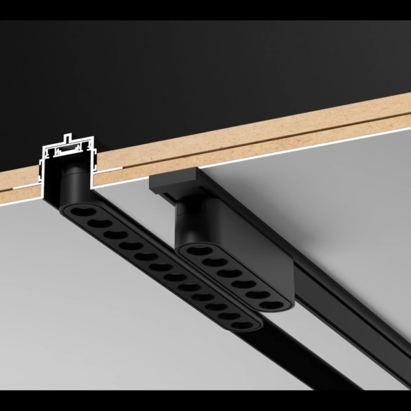 Магнитный 1м плоский шинопровод в ГКЛ 12мм Novotech Smal 135198