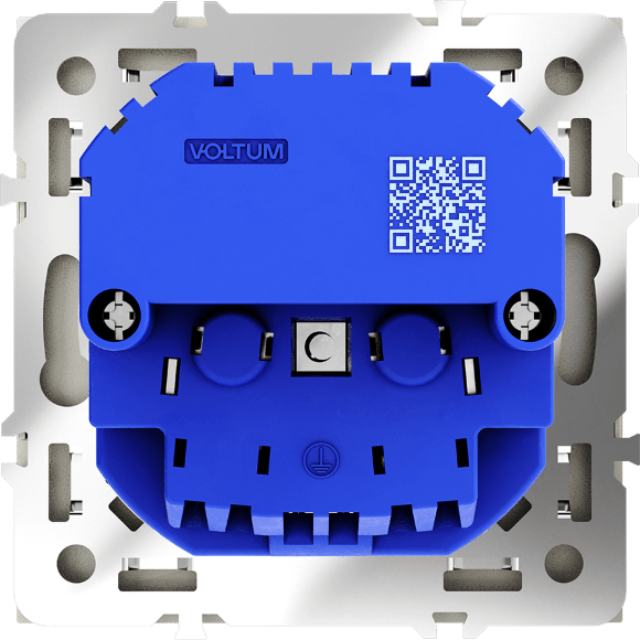Розетка встраиваемая VOLTUM S70 с заземлением и защитными шторками, 16А, с USB, A+A, (шелк)