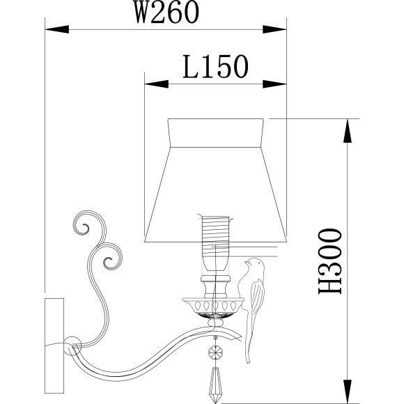 Бра Maytoni ARM013-01-W Bird под лампу 1xE14 40W