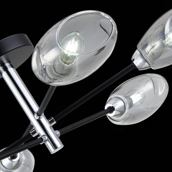 SLE155512-06 Светильник потолочный Черный, Хром/Дымчатый E14 6*40W GLOA