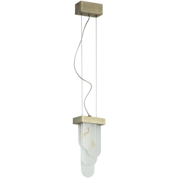 5437/12L HIGHTECH ODL_EX25 101 бронзовый брашинг/металл/смола под алебастр/акрил Подвес LED 12W 3000K 1489Лм FOROS