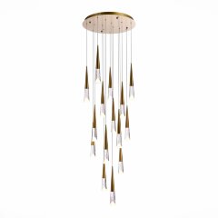 SL6111.203.15 Люстра подвесная ST-Luce Золотистый/Прозрачный LED 15*3W 3000K SOLLEN SL6111.203.15 Люстра подвесная ST-Luce Золотистый/Прозрачный LED 15*3W 3000K SOLLEN