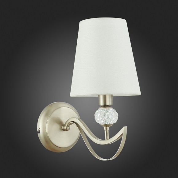 SLE111201-01 Светильник настенный Никель, прозрачный/Белый E14 1*40W BERGAMO SLE111201-01 Светильник настенный Никель, прозрачный/Белый E14 1*40W BERGAMO