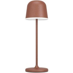 900459 Аккумуляторная настольная лампа сенсорная  MANNERA, 2,2W(LED), Ø110, H340, IP54, алюм.,сталь, рыжий/пластик,белый