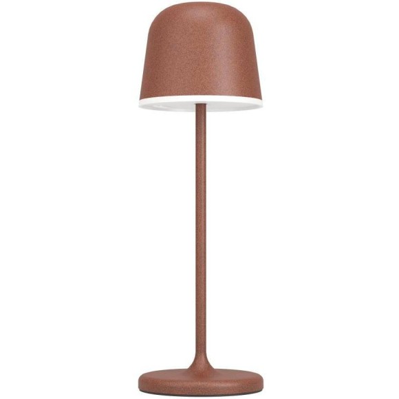 900459 Аккумуляторная настольная лампа сенсорная  MANNERA, 2,2W(LED), Ø110, H340, IP54, алюм.,сталь, рыжий/пластик,белый