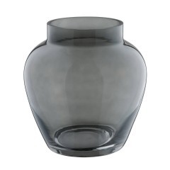 421207 ASINDRO Декоративная ваза, стекло, серый, H195, Ø180