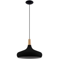 900163 Подвес SABINAR, 1x40W(E27), Ø400, сталь, дерево, черный, коричневый