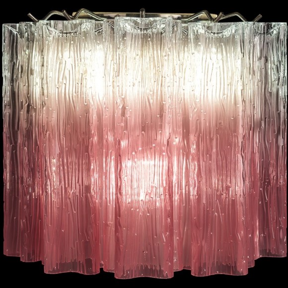 10580W Clear pink Loft It MURANO Настенный светильник на 3 лампы E14, до 40 Вт каждая, бронзовое металлическое основание, стеклянные плафоны с розовым градиентом, IP20, 220 В