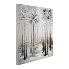 423048 ALAMINOS Картина на холсте в раме L800xH800, дерево, белый, синий, неоклассика