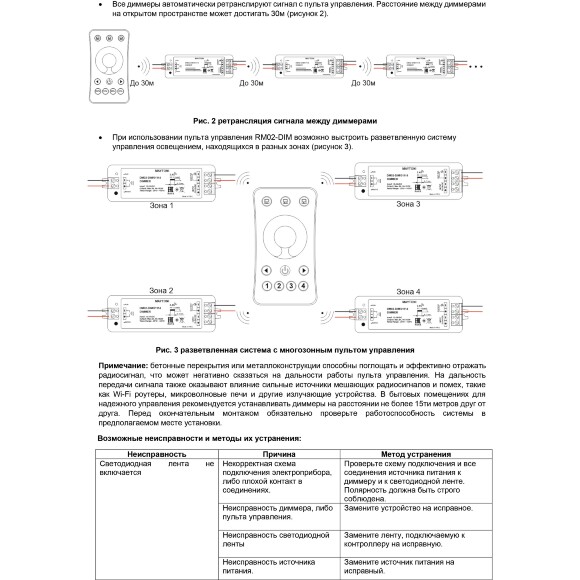 Maytoni DM02-DIM 01114 RF2.4Gh DIM Диммер-контроллер для одноцветных светодиодных лент 12v (макс. нагрузка 96Вт) и 24V (макс. нагрузка 192Вт), работает с пультами RM01-DIM, RM02-DIM, RM08-DIM, RM11-DIM