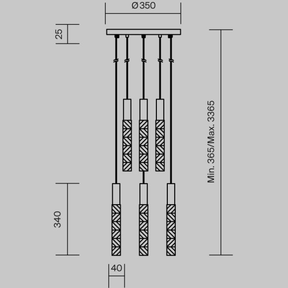 Подвесной светильник LED 3000K 800Lm Maytoni MOD328PL-L18BS3K