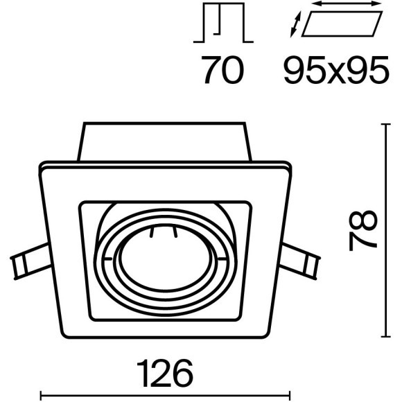 Встраиваемый светильник Maytoni DL008-2-01-W Metal Modern под лампу 1xGU10 50W Встраиваемый светильник Maytoni DL008-2-01-W Metal Modern под лампу 1xGU10 50W