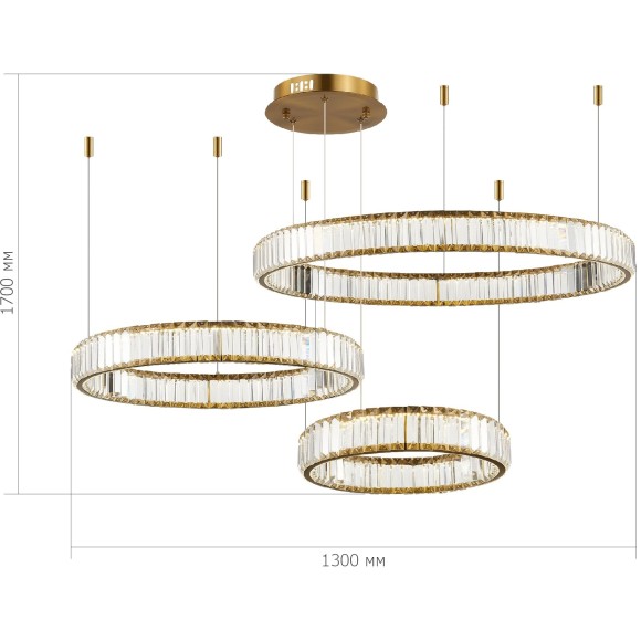 SL1622.313.03 Люстра подвесная ST-Luce Латунь/Прозрачный LED 1*122W 4000K TIVOLI