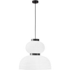 SLE6021-523-02 ST Luce LYKKE Светильник подвесной, E27,2х60W, D400, черный/белый *h380mm