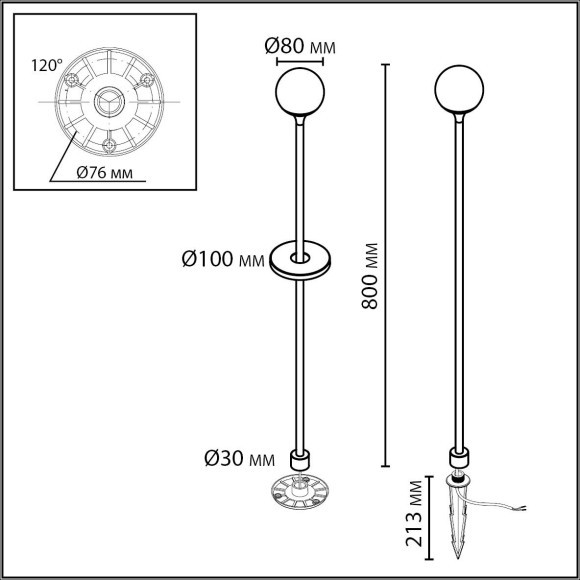 Ландшафтный светильник IP65 LED 3W 195Лм 3000K 200° 12-24V DEW (нужен драйвер 357781/357782) 7120/3GLA Ландшафтный светильник IP65 LED 3W 195Лм 3000K 200° 12-24V DEW (нужен драйвер 357781/357782) 7120/3GLA