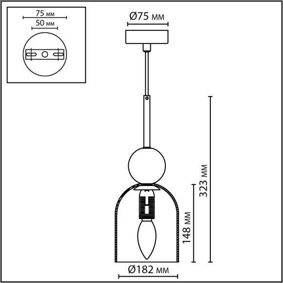 Подвесной светильник IP20 E14 40W  220-240V LOLLA 4361/1B