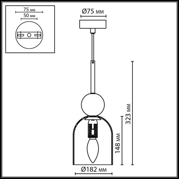 Подвесной светильник IP20 E14 40W  220-240V LOLLA 4361/1B