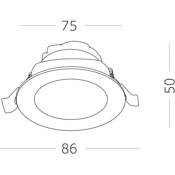 ST211.538.06.24 Св-к встр. Белый LED 1*6W 3000K 480Lm Ra80 24° IP20 D86xH50 220-240V Встраиваемые светильники