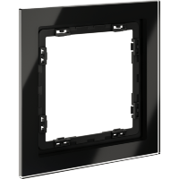 Рамка стеклянная VOLTUM S70 на 1 пост, (черный,стекло)