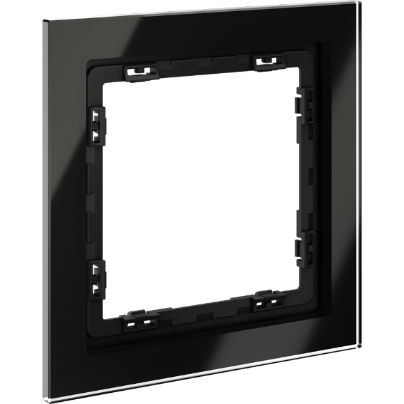 Рамка стеклянная VOLTUM S70 на 1 пост, (черный,стекло)