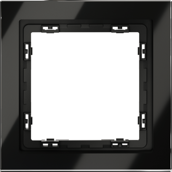 Рамка стеклянная VOLTUM S70 на 1 пост, (черный,стекло)