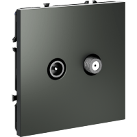 Розетка телевизионная встраиваемая VOLTUM S70 оконечная TV+SAT, (титан)