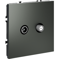 Розетка телевизионная встраиваемая VOLTUM S70 оконечная TV+SAT, (титан)