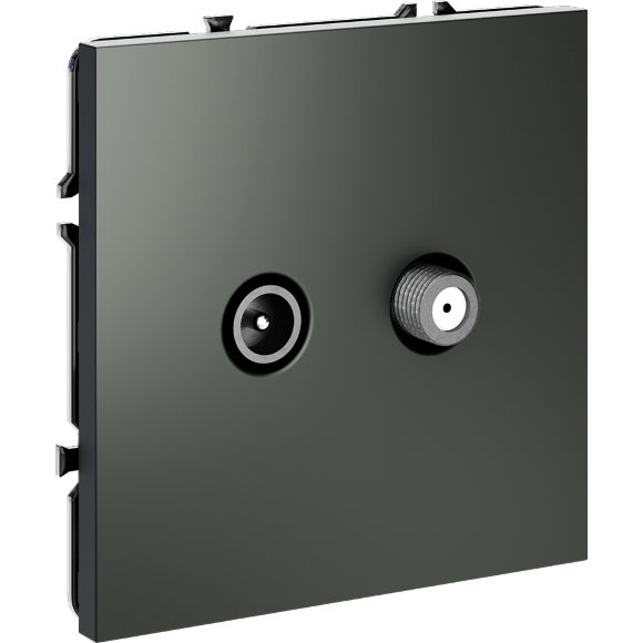 Розетка телевизионная встраиваемая VOLTUM S70 оконечная TV+SAT, (титан)