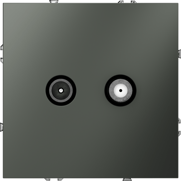 Розетка телевизионная встраиваемая VOLTUM S70 оконечная TV+SAT, (титан)