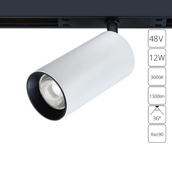 A7281PL-1WH Трековый магнитный светодиодный светильник Arte Lamp Optima CRI90+ 3000К 1300Лм 36° 12Вт