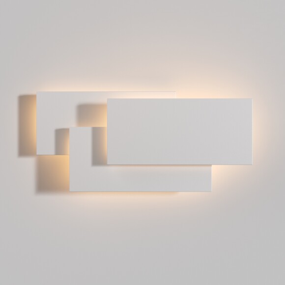 Бра настенное Maytoni Trame C804WL-L12W LED 12Вт 3000K 550Лм 360° CRI80, белый матовый металл, линейный геометрический светильник, равномерный свет на стену