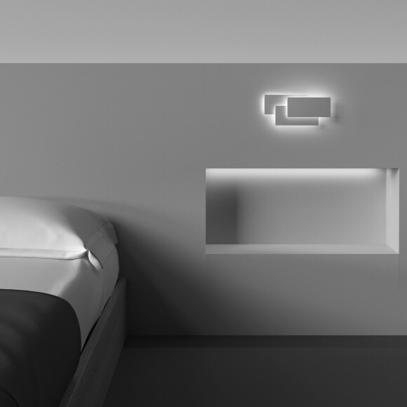 Бра настенное Maytoni Trame C804WL-L12W LED 12Вт 3000K 550Лм 360° CRI80, белый матовый металл, линейный геометрический светильник, равномерный свет на стену