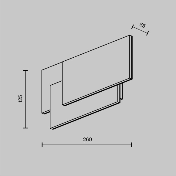 Бра настенное Maytoni Trame C804WL-L12W LED 12Вт 3000K 550Лм 360° CRI80, белый матовый металл, линейный геометрический светильник, равномерный свет на стену