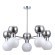 SLE1138-102-10 Светильник потолочный Хром/Белый, Дымчатый E27 10*60W THONET