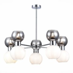 SLE1138-102-10 Светильник потолочный Хром/Белый, Дымчатый E27 10*60W THONET SLE1138-102-10 Светильник потолочный Хром/Белый, Дымчатый E27 10*60W THONET