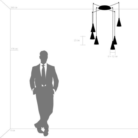 Длинный подвесной светильник Lightstar 757066 Cone под лампы 6xGU10 240W Длинный подвесной светильник Lightstar 757066 Cone под лампы 6xGU10 240W