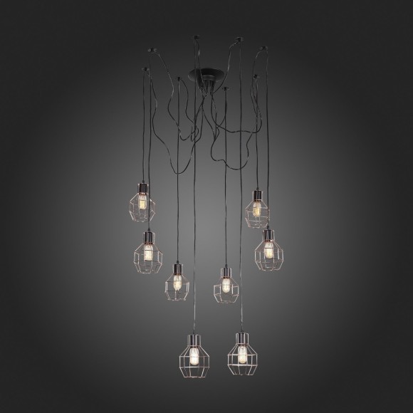 SL192.303.08 Светильник подвесной Черный/Латунь E27 8*60W RETE