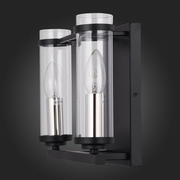 SL334.401.02 Бра ST-Luce Черный, Никель/Прозрачный E14 2*60W BICHERO SL334.401.02 Бра ST-Luce Черный, Никель/Прозрачный E14 2*60W BICHERO