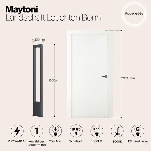 Уличный наземный светильник Maytoni O425FL-L20GF Bonn IP65 светодиодный LED 20W