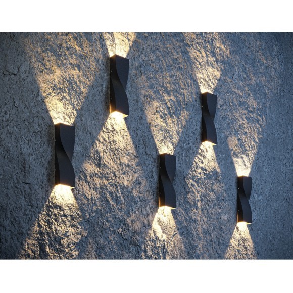 Уличный настенный светильник Maytoni O040WL-L11B3K TWIST IP65 светодиодный LED 11W