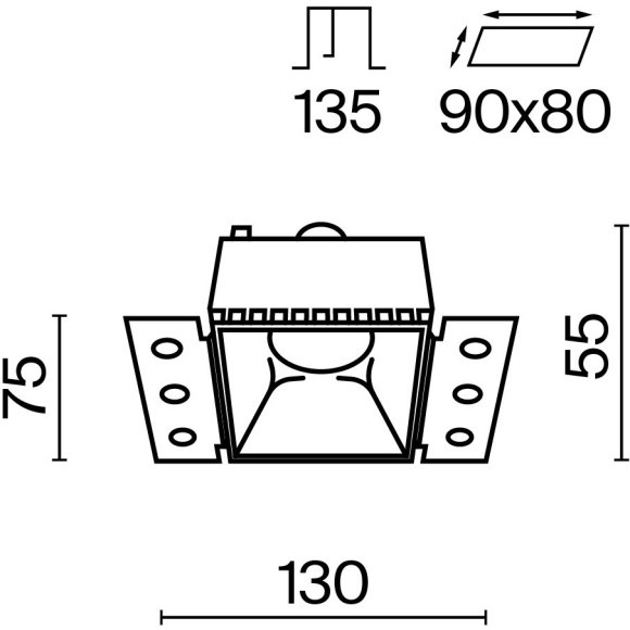 Встраиваемый светильник Maytoni DL051-01-GU10-SQ-WB Share под лампу 1xGU10 20W