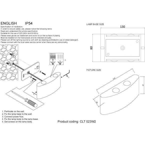 Влагозащищенный светильник Crystal Lux CLT 023W2 DG