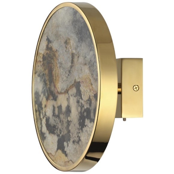 5079/15WL L-VISION ODL24 зол./серо-бежевый/металл/натур.камень/акрил Настенн.светильн. с переключ.цветов.темпер. LED 15W 3000К/4000K/6000K BERGI 5079/15WL L-VISION ODL24 зол./серо-бежевый/металл/натур.камень/акрил Настенн.светильн. с переключ.цветов.темпер. LED 15W 3000К/4000K/6000K BERGI