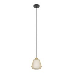 900896 EGLO CIUDADELA Подвесной светильник с 1 лампой E27, 40Вт, сталь, ткань, черный/матово-латунный/белый 900896 EGLO CIUDADELA Подвесной светильник с 1 лампой E27, 40Вт, сталь, ткань, черный/матово-латунный/белый