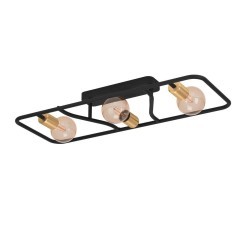 900367 Потолочный светильник MESSINARO, 3x40W, E27, L720, B280, H95, сталь, черный, матовая латунь 900367 Потолочный светильник MESSINARO, 3x40W, E27, L720, B280, H95, сталь, черный, матовая латунь