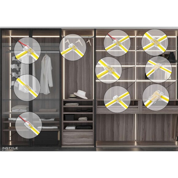 Arte Lamp A40-08-1CCT Универсальный прозрачный коннектор 9в1 (5шт) для любой одноцветной светодиодной ленты шириной 8мм, ввод питания или I/Г/Т/X соединение